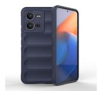 SATURCASE Coque pour Vivo V25 5G / V25E / X80 Lite - Doux pour la peau - Anti-chute - Silicone TPU souple - Housse de protection antidérapante (AB-Bleu marine)