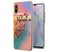 SATURCASE Coque pour Xiaomi Redmi 9A, belle coque ultra fine en silicone TPU souple bordure PC panneau de protection arrière pour Xiaomi Redmi 9A (YL-5)