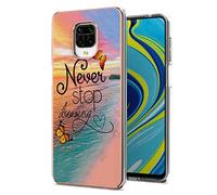 SATURCASE Coque pour Xiaomi Redmi Note 9S / 9 Pro / 9 Pro Max Belle Ultra Mince Souple Silicone Bordure PC Panneau de Protection Arrière pour Xiaomi Redmi Note 9S / 9 Pro / 9 Pro Max (YL-5)