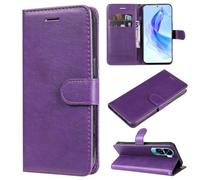 SATURCASE Étui pour Honor 90 Lite, classique en cuir PU à rabat magnétique, support et emplacements pour cartes, housse de protection avec dragonne pour Honor 90 Lite (XD-Violet)