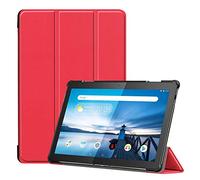 SATURCASE Étui pour Lenovo Tab M10, PU Cuir Flip Pliable Folio Stand Protecteur Tablette Housse Étui Coque pour Lenovo Tab M10 (Rouge)
