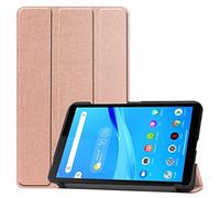 SATURCASE Étui pour Lenovo Tab M7, PU Cuir Flip Pliable Folio Stand Protecteur Tablette Housse Étui Coque pour Lenovo Tab M7 (Or Rose)