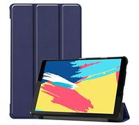 SATURCASE Étui pour Lenovo Tab M8, PU Cuir Flip Pliable Folio Stand Protecteur Tablette Housse Étui Coque pour Lenovo Tab M8 (Bleu foncé)