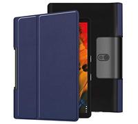 SATURCASE Étui pour Lenovo Yoga Smart Tab 10.1, PU Cuir Flip Folio Ultra Mince Poids Léger Stand Housse Étui Coque pour Lenovo Yoga Smart Tab 10.1 / Yoga Tab 5 10.1 (Bleu foncé)