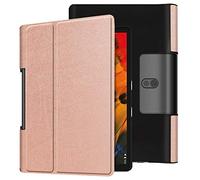 SATURCASE Étui pour Lenovo Yoga Smart Tab 10.1, PU Cuir Flip Folio Ultra Mince Poids Léger Stand Protecteur Housse Étui Coque pour Lenovo Yoga Smart Tab 10.1 / Yoga Tab 5 10.1 (Or Rose)