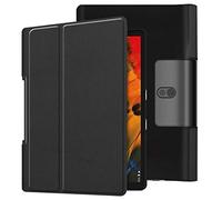 SATURCASE Étui pour Lenovo Yoga Smart Tab 10.1, PU Cuir Flip Folio Ultra Mince Poids Léger Stand Protecteur Housse Étui Coque pour Lenovo Yoga Smart Tab 10.1 / Yoga Tab 5 10.1 (Noir)