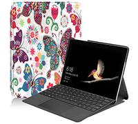 SATURCASE Étui pour Microsoft Surface Go 1 2 3 4, Beau PU Cuir Flip Folio Ultra Mince Poids Léger Stand Protecteur Tablette Housse Étui Coque pour Microsoft Surface Go (KN-4) (Clavier Non Inclus)