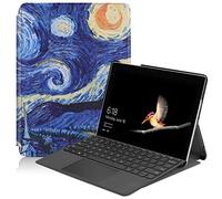 SATURCASE Étui pour Microsoft Surface Go 1 2 3 4, Beau PU Cuir Flip Folio Ultra Mince Poids Léger Stand Protecteur Tablette Housse Étui Coque pour Microsoft Surface Go (KN-6) (Clavier Non Inclus)