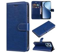 SATURCASE Étui pour Realme C63 C61 / Note 60 / Narzo N63 4G, classique en cuir PU à rabat magnétique, support et emplacements pour cartes, housse de protection avec dragonne (XD-Bleu)
