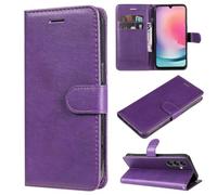 SATURCASE Étui pour Samsung Galaxy A25, classique en cuir PU à rabat magnétique, support et emplacements pour cartes, housse de protection avec dragonne pour Samsung Galaxy A25 (XD-Violet)
