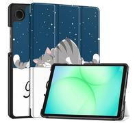 SATURCASE Étui pour Samsung Galaxy Tab A11 SM-X130 X135 8,7", beau cuir PU à rabat pliable avec support fin et léger (KN-6)