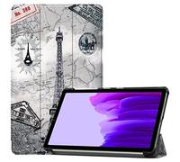 SATURCASE Étui pour Samsung Galaxy Tab A7 Lite 8.7 SM-T220 T225, beau cuir PU Flip Folio Stand Slim Light Protective Tablet Cover (KN-2)