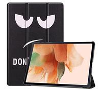 SATURCASE Étui pour Samsung Galaxy Tab S7 FE 12.4 SM-T730 T733 T736B, beau cuir PU Flip Folio Stand Slim Light Auto Wake Up Protective Tablet Cover (KN-1)