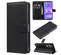 SATURCASE Étui pour Vivo Y17S, classique en cuir PU à rabat magnétique, support et emplacements pour cartes, housse de protection avec dragonne pour Vivo Y17S (XD-Noir)