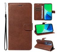 SATURCASE Étui pour Vivo Y19S 4G, classique en cuir PU à rabat magnétique, support et fentes pour cartes, housse de protection avec dragonne pour Vivo Y19S 4G (XD-marron)