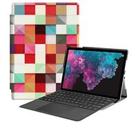 SATURCASE Microsoft Surface Pro 4 5 6 7 Coque, Beau PU Cuir Flip Folio Ultra Mince Poids Léger Stand Protecteur Housse Étui Coque pour Microsoft Surface Pro 4 5 6 7 (KN-3) (Clavier Non Inclus)