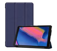 SATURCASE PU Cuir Flip Pliable Folio Stand Protecteur Tablette Housse Étui Coque pour Samsung Galaxy Tab A 8.0 (2019) with S Pen SM-P200 P205 (Bleu foncé)