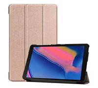 SATURCASE PU Cuir Flip Pliable Folio Stand Protecteur Tablette Housse Étui Coque pour Samsung Galaxy Tab A 8.0 (2019) with S Pen SM-P200 P205 (Or Rose)