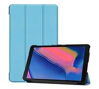 SATURCASE PU Cuir Flip Pliable Folio Stand Protecteur Tablette Housse Étui Coque pour Samsung Galaxy Tab A 8.0 (2019) with S Pen SM-P200 P205 (Bleu Ciel)