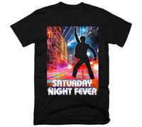 Saturday Night Fever Men Funny Tshirt Hip Hop Harajuku Tshirts Gym T Shirts Skull T-Shirt Black 3XL