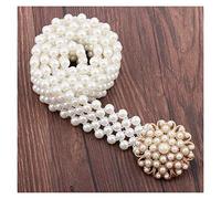 Saturey Ceinture Femme Robe de Mode avec du Diamant incrusté de la Dame des Ceintures de Ceinture de Perle (Belt Length : Expansion, Color : C)