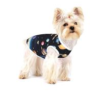 Saturn Jupiter Earth Gilet en coton imprimé complet pour chien et chat Taille M