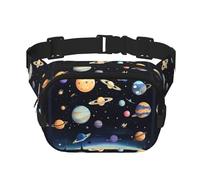 Saturn Jupiter Earth Sac banane multifonction imprimé unisexe tendance Sac de rangement de sport de voyage
