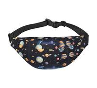 Saturn Jupiter Earth Travel Sac banane tendance, adapté pour le sport, la course à pied, le cyclisme, les voyages, la pêche, grand sac banane pour garçons
