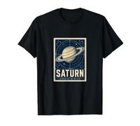 Saturn Planet Rings Space Observer Carte du Ciel T-Shirt Graphique avec Valeur