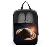 Saturn Ring Planet Sac à chaussures avec fermeture éclair, sacs de rangement avec poignée et portable, pochette à chaussures résistante à l'eau, essentiels de voyage