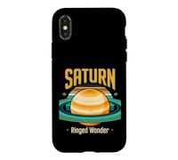 Saturn Ringed Wonder, planète Spatiale rétro Coque pour iPhone X/XS