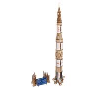 Saturn V ? Maquette de fusée spatiale en bois à construire, modèle 3D à trois étages avec modules détachables brown TU