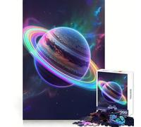 Saturne aux Couleurs de l'arc-en-Ciel Puzzle de 1000 pièces pour Adolescents Jeu intellectuel Temps en Famille Découpe de qualité Cadeau Unique (50x75cm)