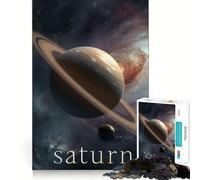 Saturne dans l'espace Galactique Puzzle de 1000 pièces pour Adultes Jeu de logique et de détente Bords Lisses Cadeau saisonnier (50x75cm)