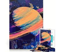 Saturne dans l'espace Puzzle pour Adolescents 1000 pièces Jeu de réflexion Relaxant et Amusant (38x52cm)