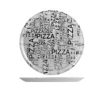 Saturnia 35763 Black&White Lot de 6 assiettes à pizza, porcelaine, assorties, 33 cm