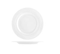 Saturnia 6 Assiettes Plates Ischia En Porcelaine Blanche 28 Cm