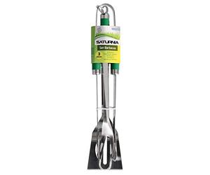SATURNIA 8130276 Set d'accessoires pour barbecue 3 pièces (épatule, pinces et fourchoir) 34,5 cm, 18/8 Stainless Steel