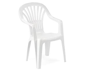 Saturnia - Chaise en résine Monobloc avec Dossier Haut Zena, Blanche