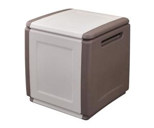 SATURNIA - Coffre de Rangement 130L Beige/Taupe 54 x 53 x H57cm Poignées de Transport polypropylène