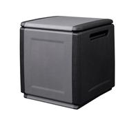 SATURNIA - Coffre de Rangement 130L Gris/Noir 54 x 53 x H57cm Poignées de Transport polypropylène