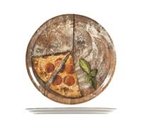 Saturnia Slice Lot de 6 assiettes à pizza, en porcelaine, assorties, 33 cm