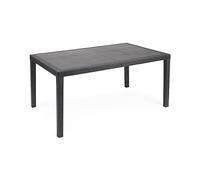 Table En Résine Et Rotin Anthracite Prince 150 X 90 Cm.