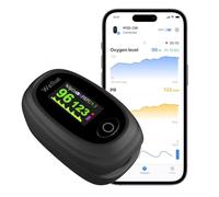 Saturometre Oxymetre avec Bluetooth, Oxymètre de pouls Oxymètre de doigt avec APP gratuite, Surveille la saturation en Oxygène du sang et la fréquence Cardiaque, avec Alarme
