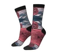SATUSA Beaux motifs d'arbre rose 3D fantaisie chaussettes unisexe Deluxe personnalité chaussettes courtes chaussettes courtes 40-42 cm, 3 noir, Taille unique