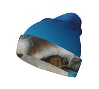 SATUSA Blue Sheep Print Slouchy Beanie Hat for Women Fashion Knit Hat Warm Winter Hats Beanie Hat