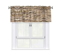 SATUSA Cantonnières de cuisine rustiques avec impression murale de briques pour fenêtres, rideaux de cantonnière pour cuisine, chambre à coucher, salon, 137,2 x 45,7 cm
