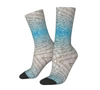 SATUSA Chaussettes fantaisie 3D avec impression d'eau de mer claire, chaussettes unisexes de luxe personnalité, chaussettes courtes 40-42 cm, blanc, Taille unique