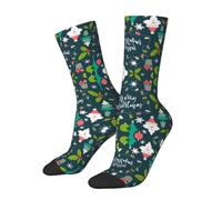 SATUSA Chaussettes fantaisie unisexes avec impression 3D Merry Christmas 40-42 cm, blanc, Taille unique