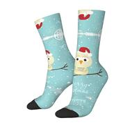SATUSA Chaussettes fantaisie unisexes avec impression 3D Merry Christmas 40-42 cm, blanc, Taille unique